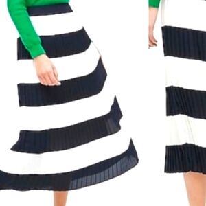 J. Crew Pleated Striped Accordion Skirt